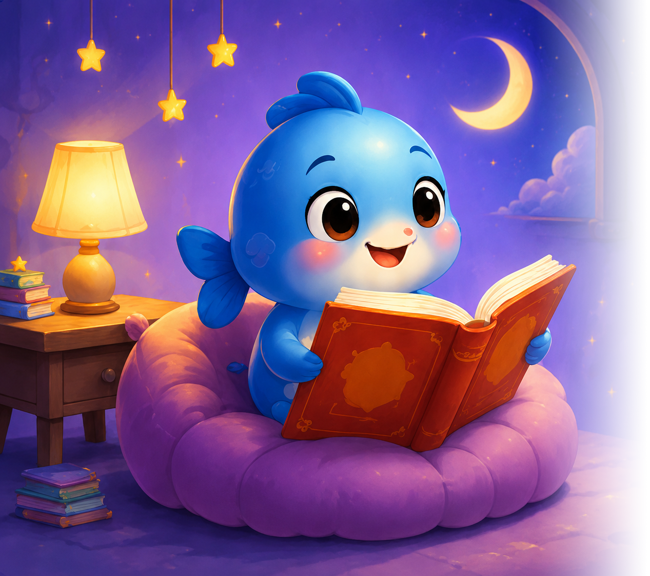 Sleepy Little Fish reading a bedtime story